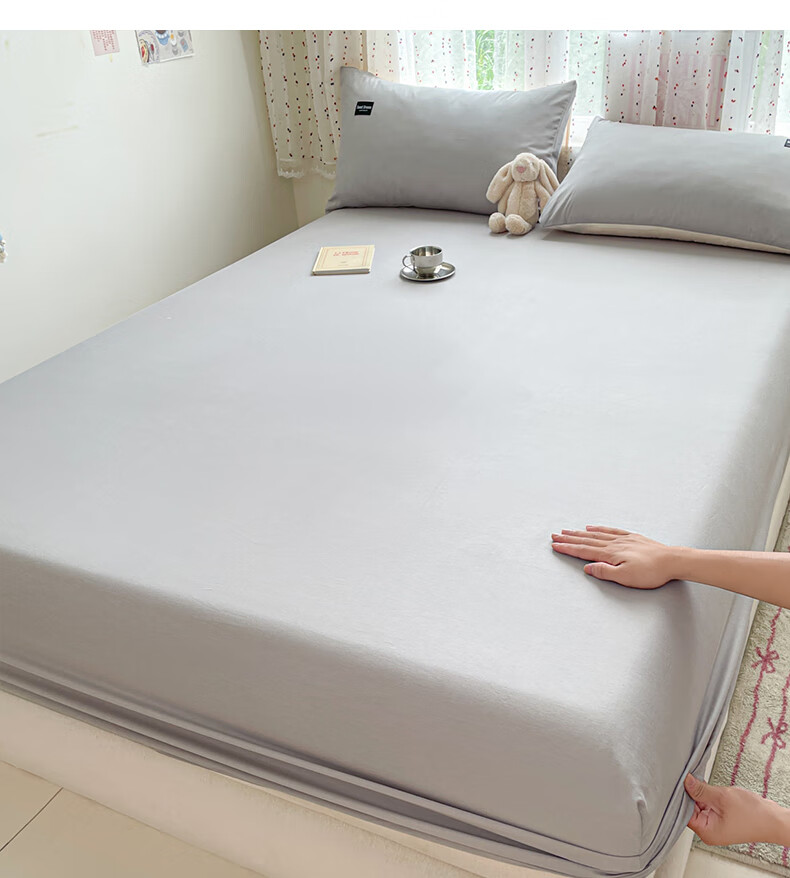 Miiow 100% Cotton Fitted Sheet Pure Cotton Mattress Protector Dustproof Cover 180x200cm 10