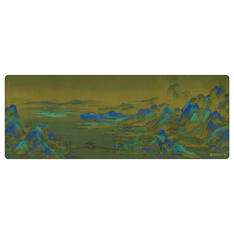 EXCO Legacy Chinese Painting Large Mouse Pad Desk Mat Gaming Computer Office Keyboard Pad Microfiber Surface Precision Edge Thousand Miles of Rivers and Mountains 0633