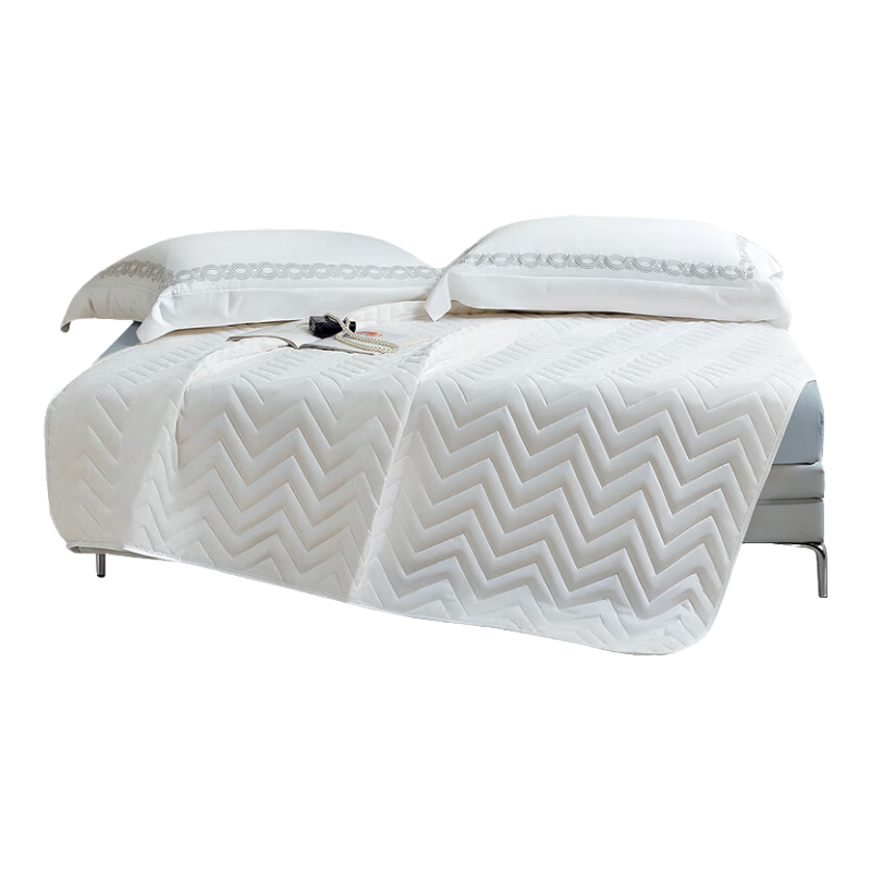 FUANNA Home Textile Mattress Protector, Washable Class A Soybean Mattress Pad, Foldable Tatami Anti-Dirt Mattress Topper for 1.5-Meter Bed, White