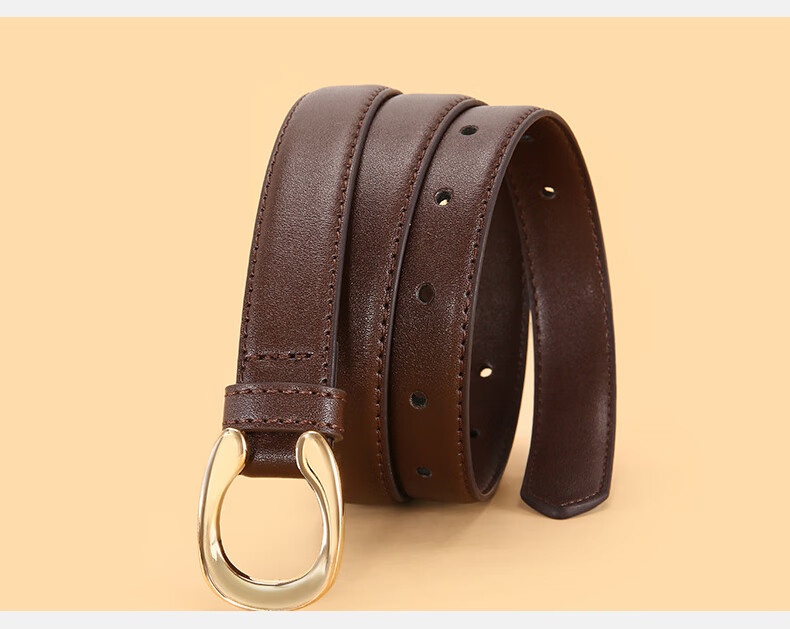 TUCANO Women's Leather Belt Denim Waist Belt Smooth Buckle Plate Buckle Pin Belt Birthday Gift for Girlfriend 5
