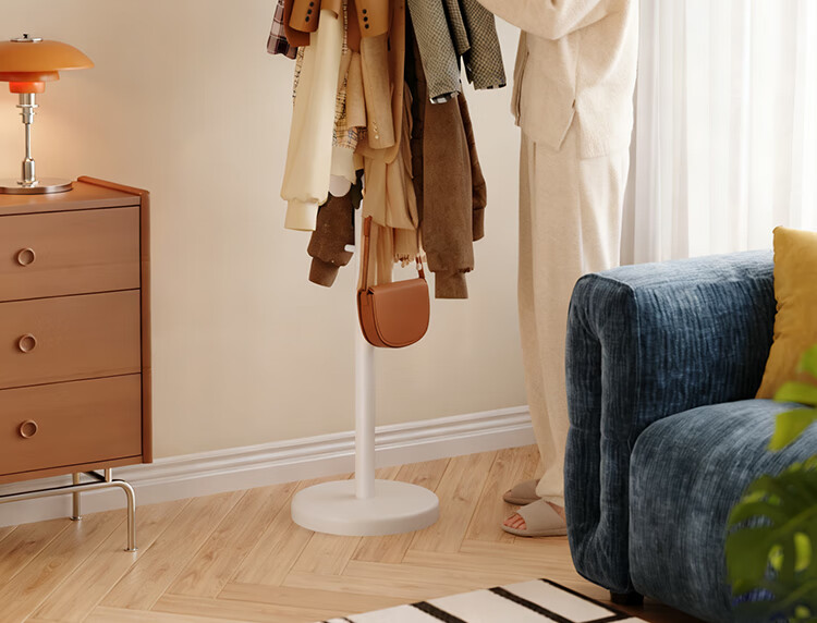 Yicai Nianhua European Style Floor Coat Rack Metal Standing Clothes Hanger Simple Corner Bag Hanger 5065-BK 8