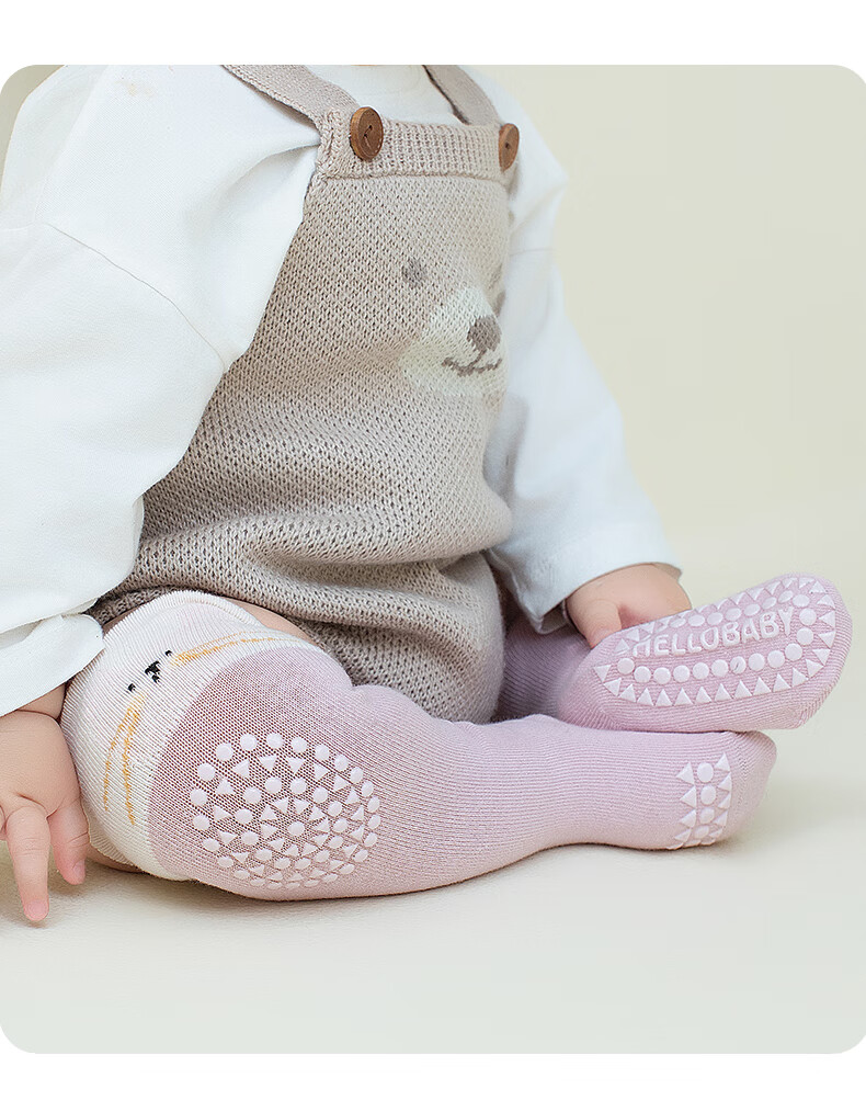 Growth Baby Long Tube Socks for Small Infants Spring and Autumn Pure Cotton Class A Non-Slip Floor Socks Infant Knee Pads Crawling and Walking Baby 6