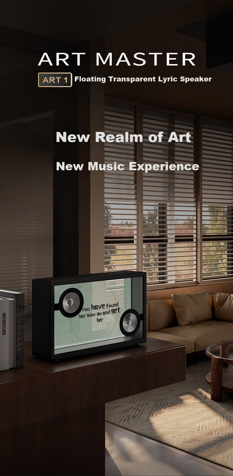 ART'MASTER Art 1 Floating Transparent Lyrics Speaker, Visual Desktop Bluetooth Speaker, Home Living Room Bedroom Speaker, Smart Home Birthday Gift 1