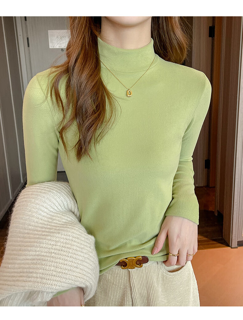 LangSha Women's Thermal Fleece Turtleneck Base Layer Top Autumn Winter Slim Fit Warm Shirt New Innerwear 14