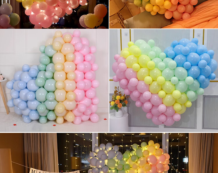 Abaoli Ins Gradient Color 3D Heart-Shaped Balloon Moon Proposal Confession Birthday Creative Wedding Room Decoration Scene Setup 3