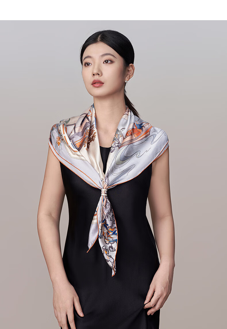 Embroiderer Silk 100% Mulberry Silk Women's Premium Silk Scarf Square Scarf Gift Box for Elders Mom Mother's Birthday Gift 10