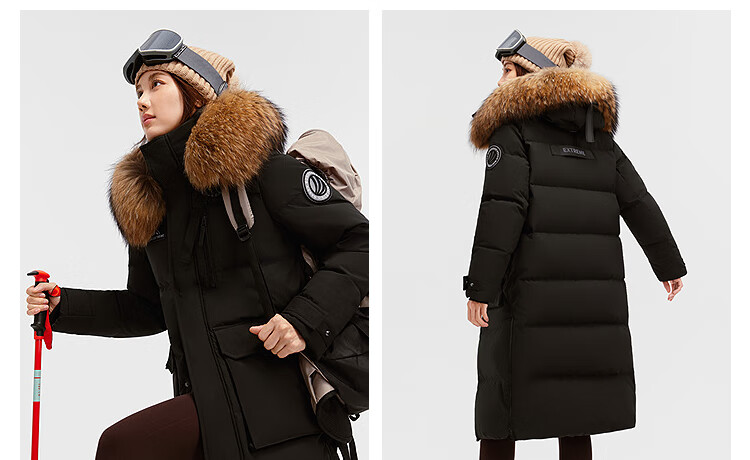 Bosideng Off-Season Extreme Cold Goose Down Unisex Hooded Extra Long Fur Collar Mall Edition New Year Red Down Jacket 20