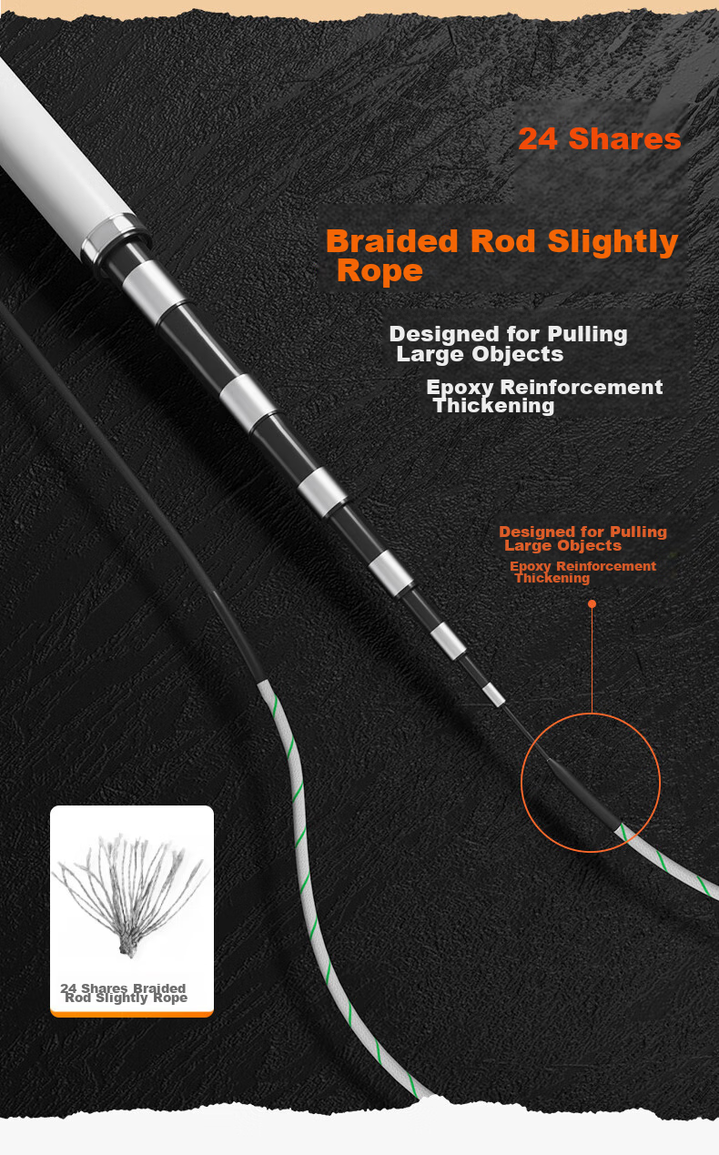 SIMAGO Ximan Duo Giant Rod, 19 Sections, 8H Ultra-Hard Carbon Fiber, Imported from Japan, for Sturgeon And Carp, Multi-Purpose Fishing Rod, 6.3 Meters 4