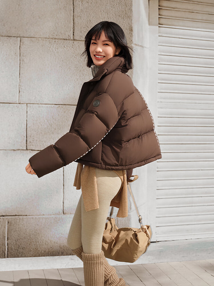 BOSIDENG Women's Off-Season 90% Down Thickened Stand Collar Loose Short Casual Warm Jacket Winter 5