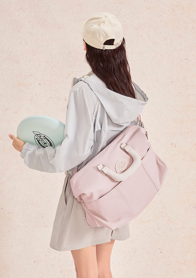 Dickies Large Capacity Crossbody Handheld Travel Bag Lightweight Durable Water-Resistant Sports Gym Bag Pink Purple 13