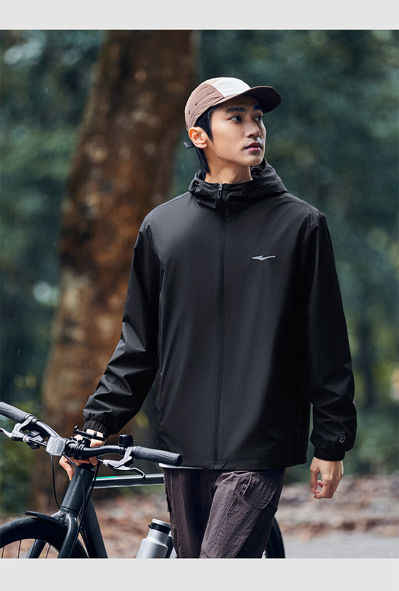 ERKE Men's Jacket 2026 New Outdoor Casual Hooded Waterproof Mesh Lined Sports Windbreaker Versatile Casual Wear 12
