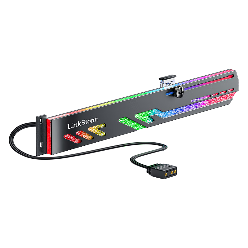LinkStone Graphics Card Support Bracket, ARGB Light Synchronization Light Pollution Support Stand Rod, Computer Case Desktop Decoration Extended Fixed Jack Companion, ARGB Horizontal Support Bracket