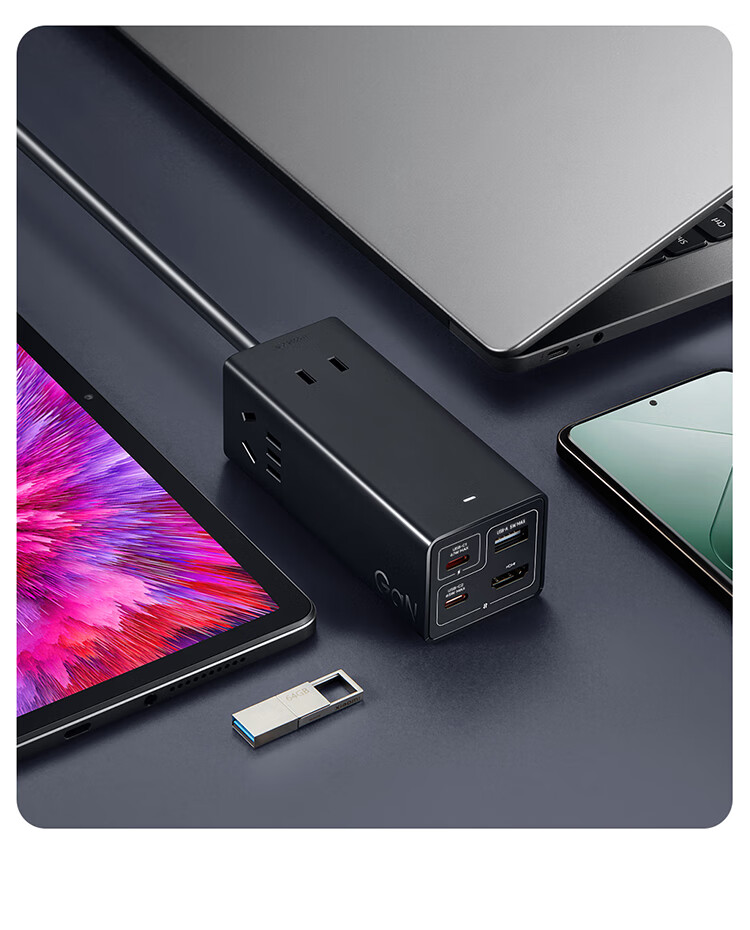 MI 140W GaN Desktop Charging Station Power Strip Type-C Multi-Port Fast Charger PD3.1 140W Max Fast Charge for Apple Xiaomi Surge Quick Charge Laptop 3
