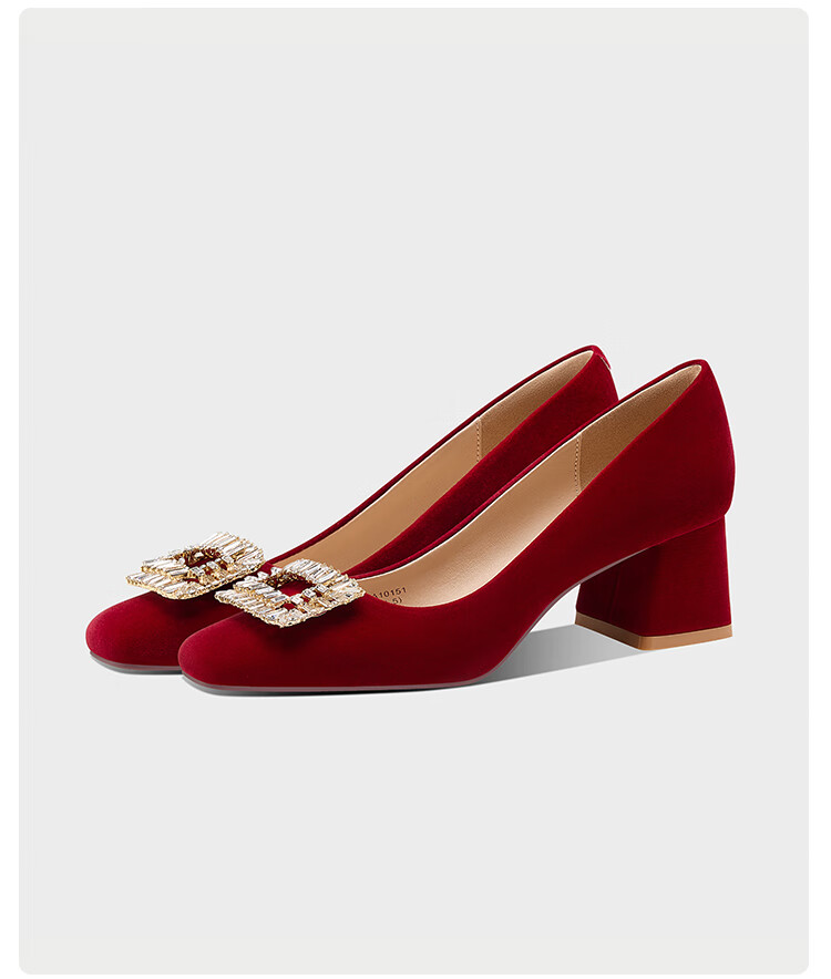 Zhuoshini Chinese Style Wedding High Heels 2026 New Red Xiuhé Bride Shoes Chunky Heel Comfortable Red Size 35 8