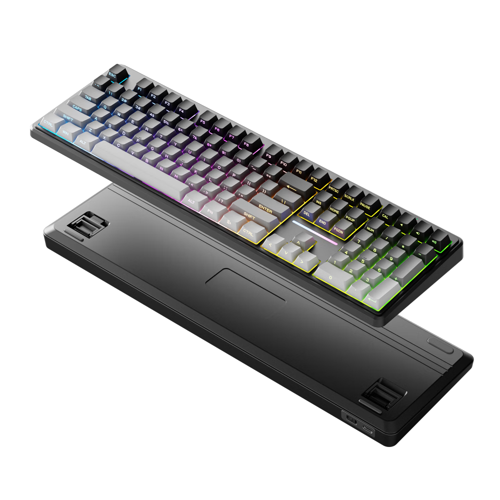 EWEADN V108 Mechanical Keyboard RGB Side-Engraved Backlit Keycaps Wired Gaming Keyboard Silent Office Laptop Mouse and Keyboard Set High-Value 108 Keys