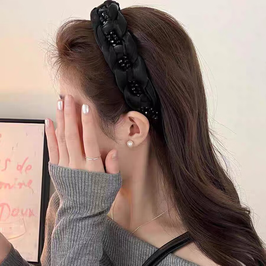 CHIMERA Stylish Wide-Edge High Crown Headband, Fashionable Fabric Trim, Non-Slip Hairband, Hair Accessory, Hair Ornament, Mid-Autumn Festival Gift