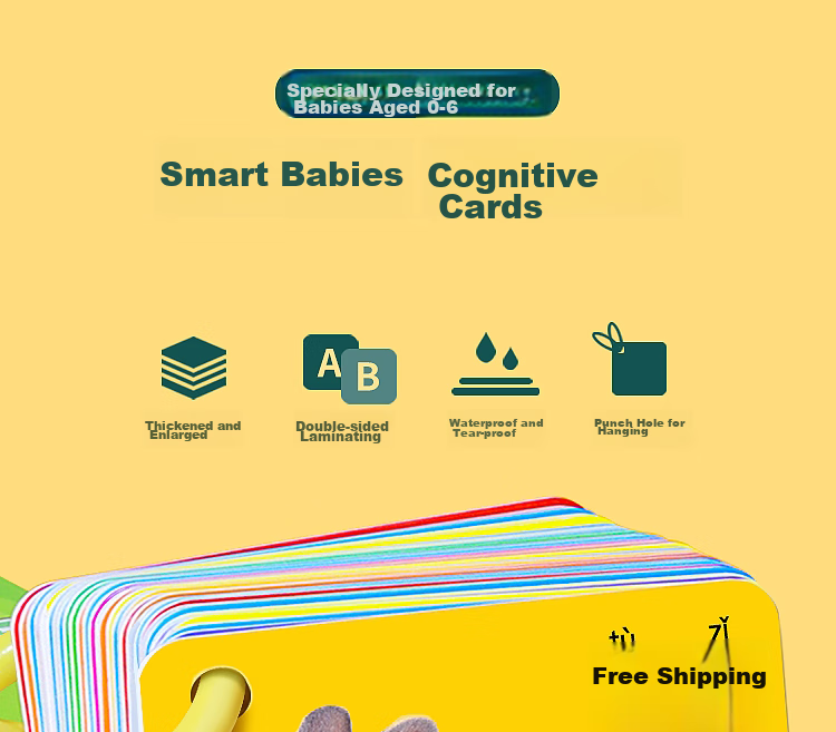 Dipuer Colorful Cards for Baby's Early Education, 3-6 Months Cognitive Cards, Picture Recognition Cards, Animal Cards, Object Recognition Cards 1