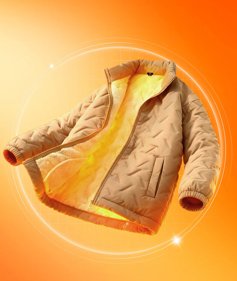 Baleno Men's Winter 2025 New Thickened Fleece Lined Short Cotton Padded Jacket Outdoor Windproof Stand Collar Coat 3