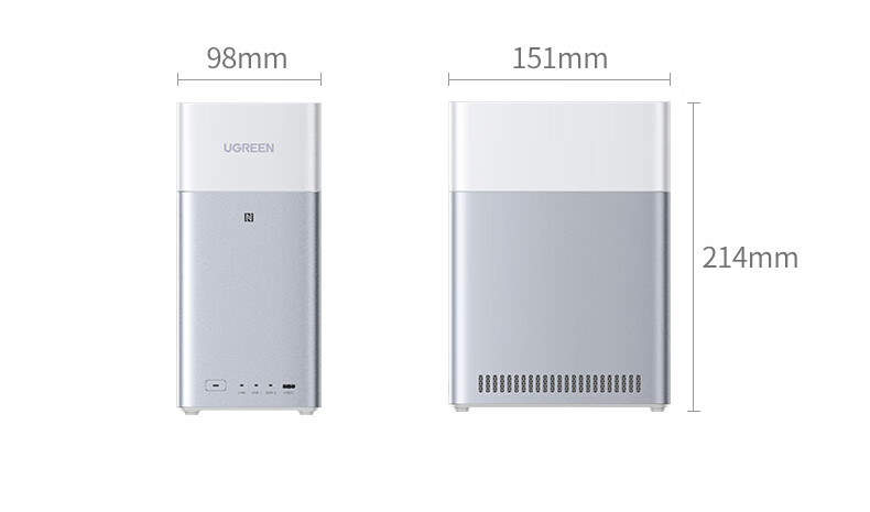 UGREEN Private Cloud DH2300 8GB White Dual-Bay NAS Network Storage Personal Cloud AI Home Hard Drive Server Mobile NFC One-Touch Photo Backup Tablet Expansion 4