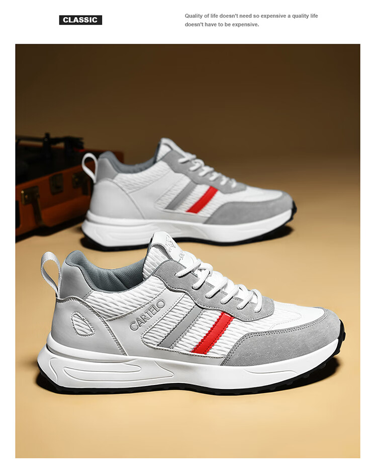 CARTELO Men's Shoes, Casual Sports, Autumn And Winter 2026 New Style, Jogging, Outdoor Hiking, Commuting, Travel, Versatile Sneakers 27