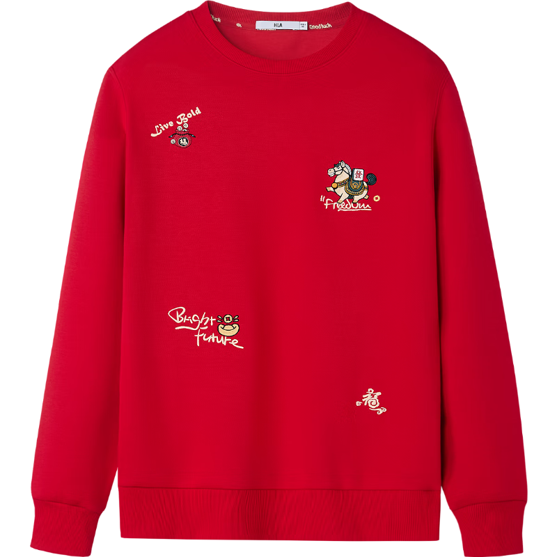 HLAHLA Men's Spring Sweatshirt 26 Chairman Recommended New Year Round Neck Stretch Long Sleeve