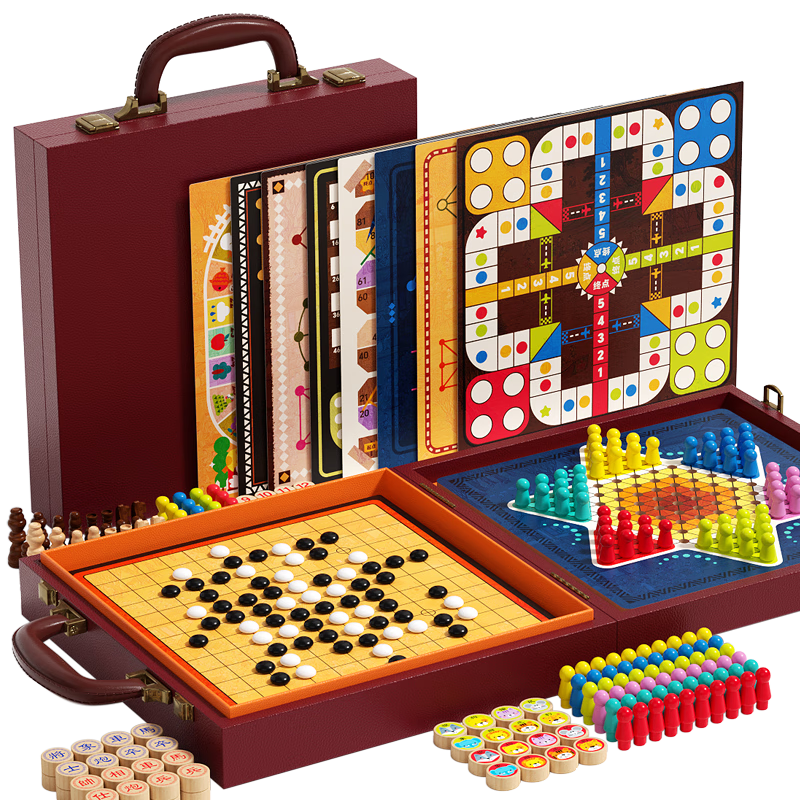 Fuhai'er 58-in-1 Multifunctional Chessboard Set Children's Educational Toy Boys Girls Early Learning Board Game Primary School Daily Gift