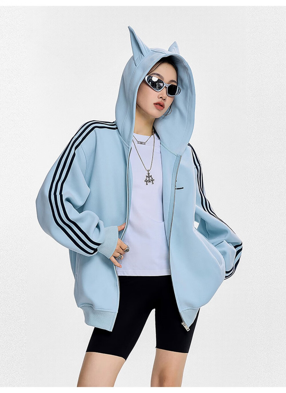 ICH MODE American Vintage Ear Hoodie Cardigan Jacket Women Spring Autumn New Loose Casual Sweatshirt Top Wine Red M 6