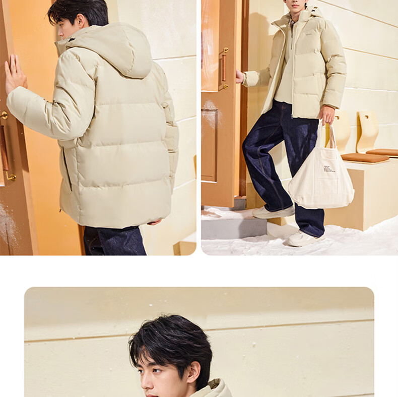 361° Men's Down Jacket Autumn Winter Three-Protection Water-Repellent Short Hooded Warm Sports Casual Coat 652544301D-5 10