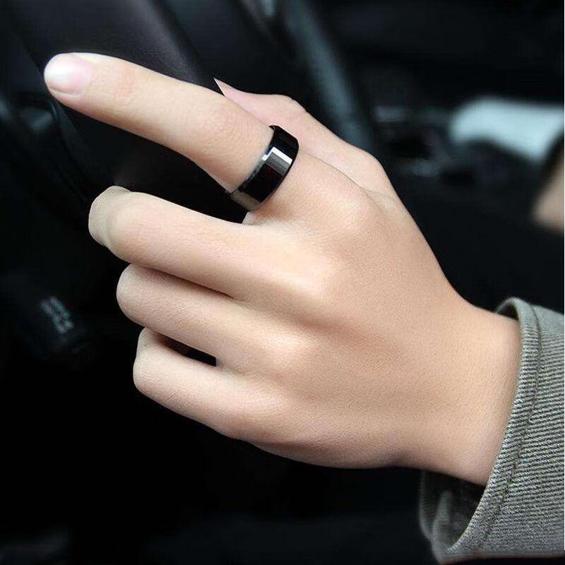 戒指男钨金黑色 单身男士阳刚霸气指戒 时尚潮流送自己送朋友好礼