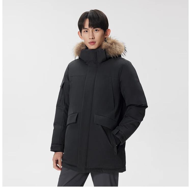 KOLON SPORT Men's Mid-Weight Waterproof Windproof Breathable Down Jacket with Fur Collar and Hood 3