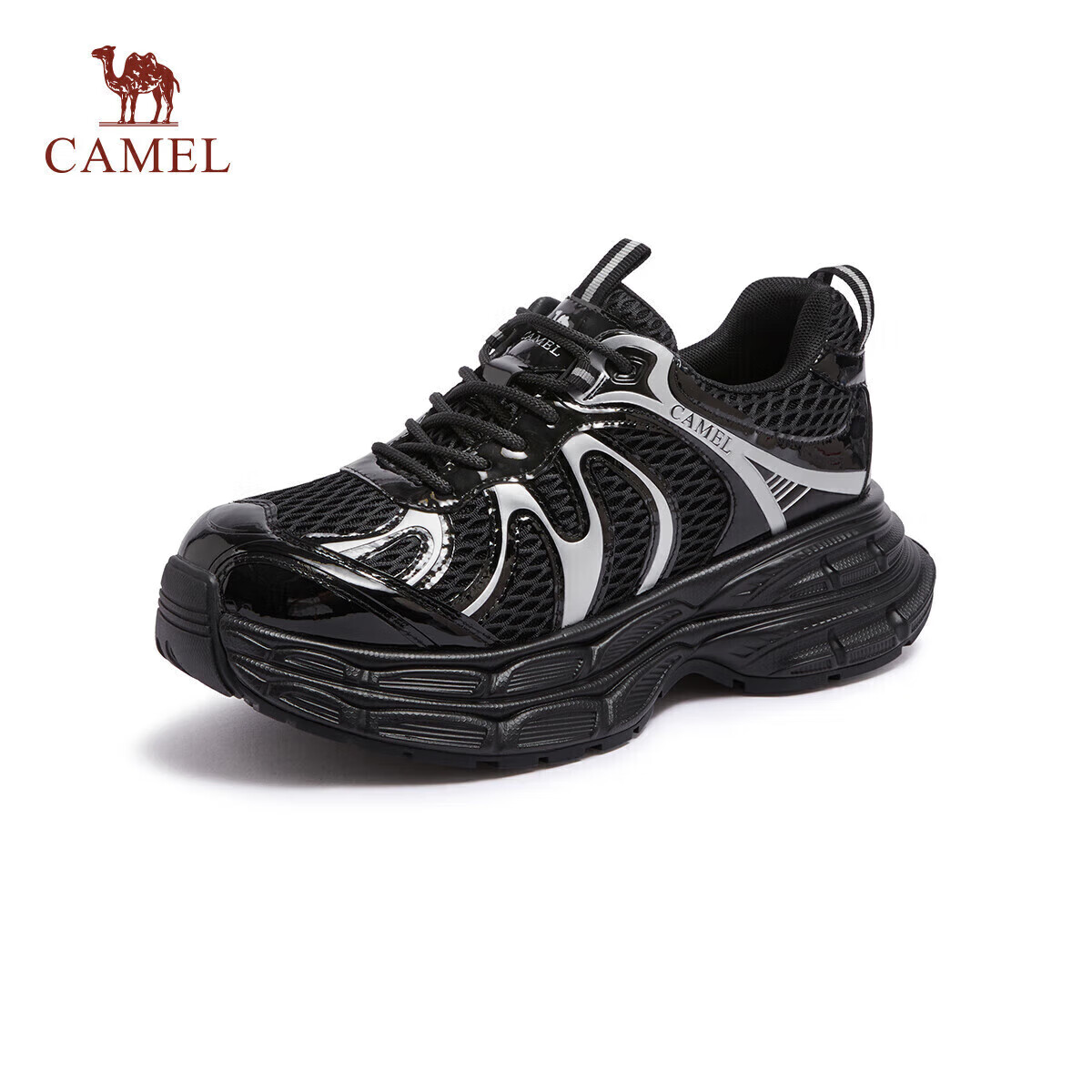CAMEL Silver Moon 2nd Generation Dad Shoes Men's Breathable Height Increasing Casual Shoes L15A283148 Black/Silver (Men's) Size 42