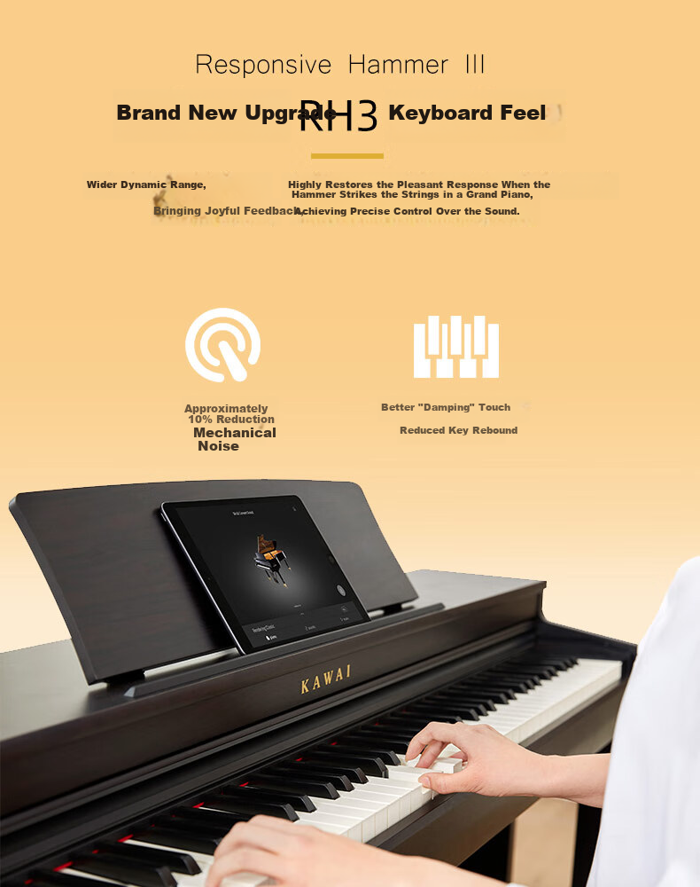 Kawai Digital Piano CN201, Upright Home Use, 88 Weighted Keys, for Adults, Children And Students, Professional Grading Exams 2