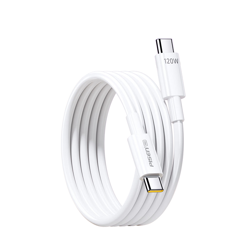 Pisen Dual-Head Type-C 120W Data Cable Compatible with Xiaomi 90W Charging Cable PD Fast Charge 100W for Apple iPhone 17/16/15 Huawei Smartphones Laptops 2m