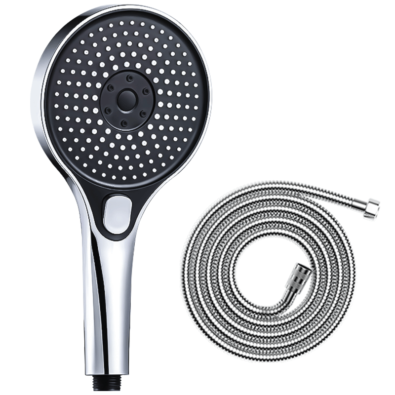 KEGOO Pressure Boosting Shower Head and Hose Two-Piece Set Universal Bathroom Large Panel Handheld Shower Head K4102