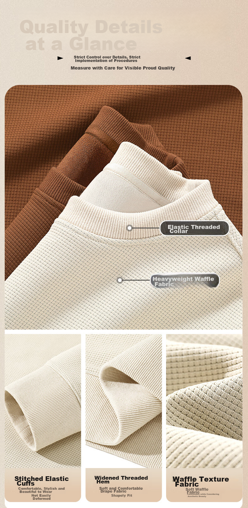 Baleno Waffle Knit Sweatshirt for Men, Spring Student Trendy Cartoon Long-Sleeve Jacket, Round Neck Couple's Oversized Pullover Top 3