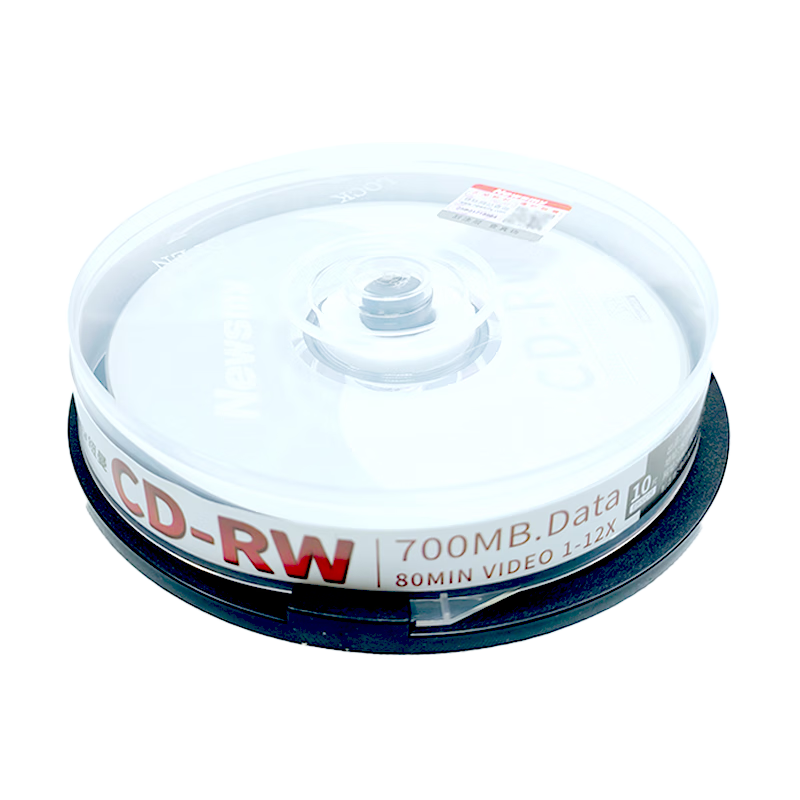 Newsmy CD-RW Blank Disc/Rewritable Disc 4-12x Speed 700MB 10-Pack Spindle