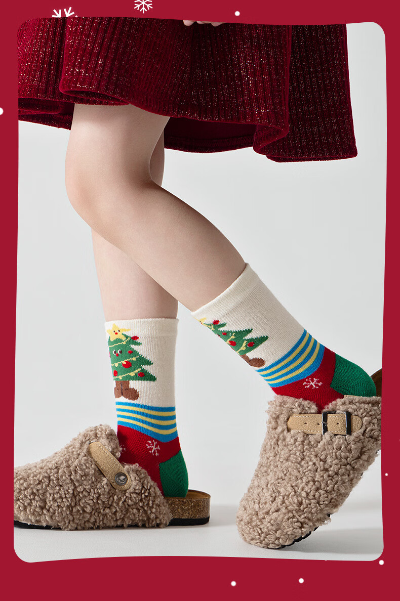 Miiow Christmas Gift Children's Socks Autumn Winter Cotton Girls Baby Kids Christmas Socks Boys Cartoon Mid-Calf Socks 9