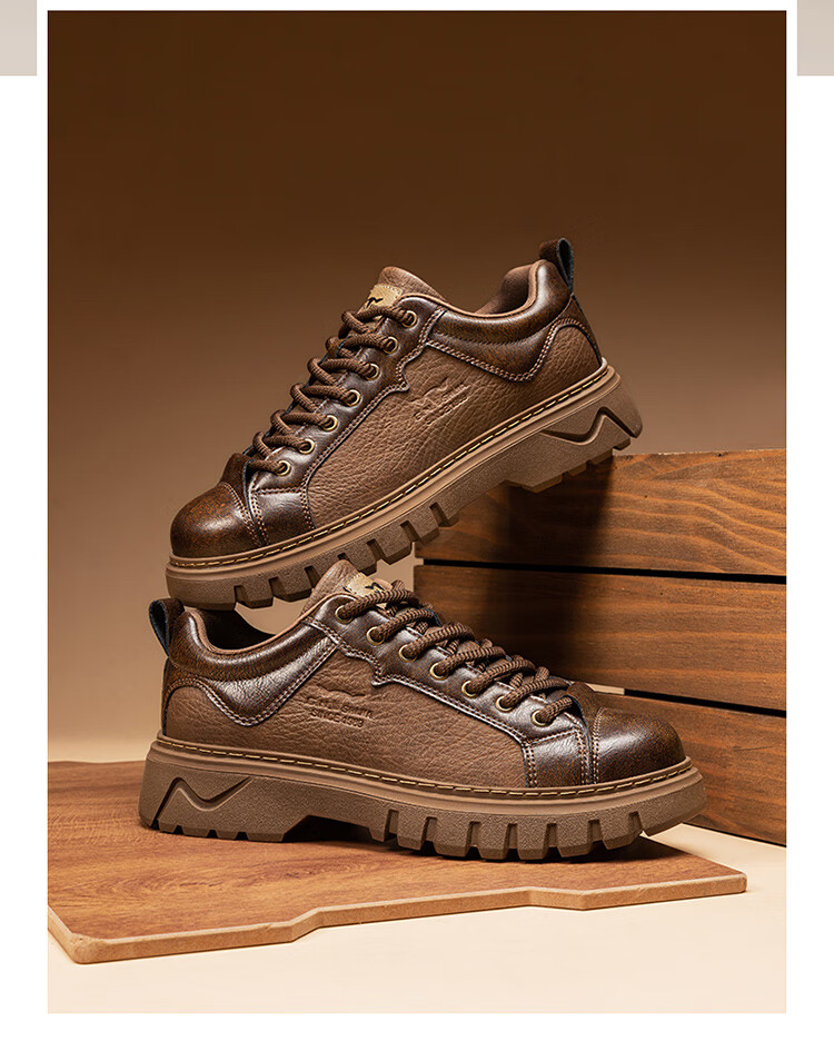 G.N.Shi Jia Men's Boots 2025 Autumn Winter New Low-top Martin Boots Outdoor Thick-soled Casual Leather Shoes Trendy Versatile Men's Shoes 70