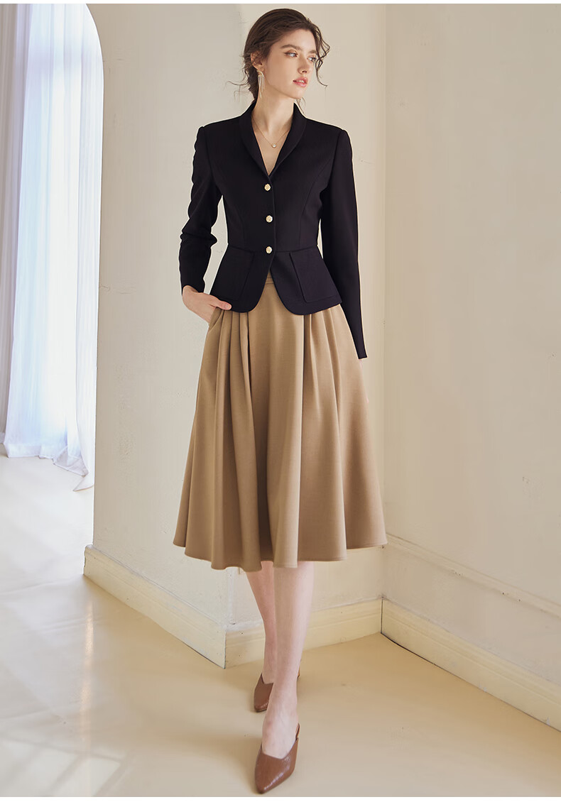 ROEYSHOUSE Women's Intellectual Formal Blazer 2026 Spring Slim Fit Long Sleeve Short Jacket 07455 Black S 4
