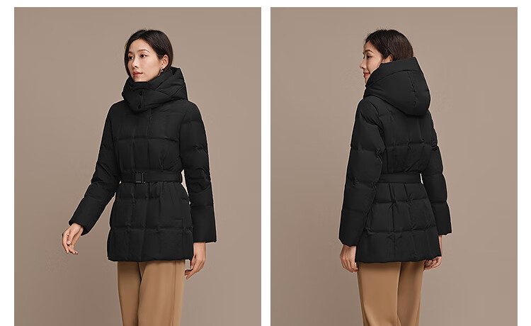 BOSIDENG Women's Thickened Goose Down Hooded Business Jacket Winter Coat New Year Red Hot Sale 17