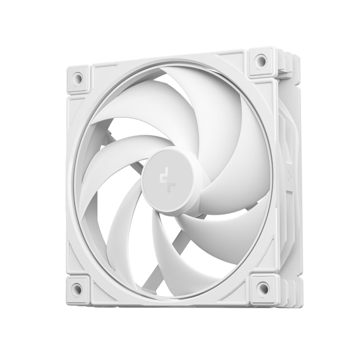 DEEPCOOL FD12V2 White Single Pack Performance Fan No Light 12025 Tri-Phase Six-Slot Four-Pole FOC Motor Blade Tip Air Guide Ring Hidden Convenient Cable Management