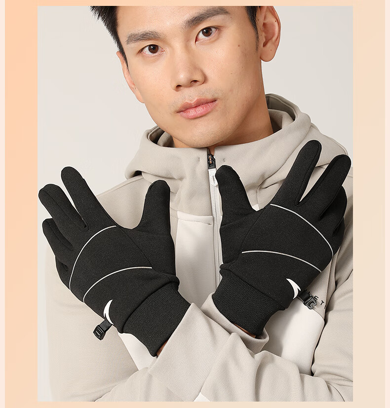 ANTA Thermal Gloves Winter Riding Fleece Lined Electric Bike Windproof Touchscreen Ski Outdoor Anti-Freeze Gloves M 26