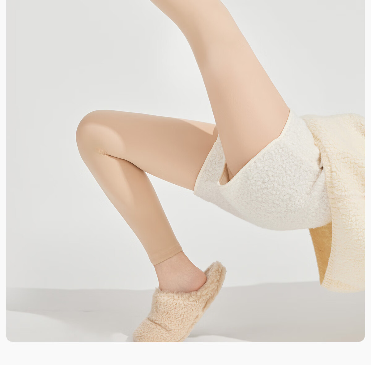 Sanduo Cotton Nine-Point Bare-Leg Magic Autumn Leggings Tights Women Skin Color Natural Color Thickened Fleece-lined Stockings 5