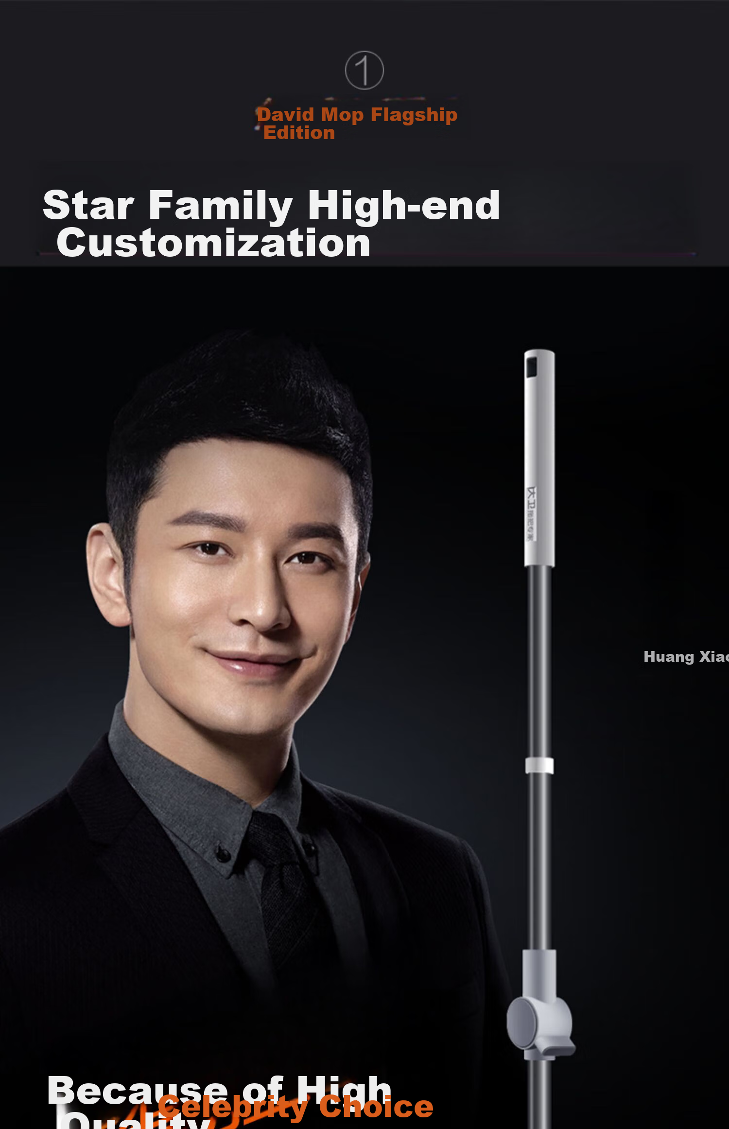Dawei Rotating Mop with 40cm Extendable Handle 99-127cm, 4 Thick Mop Heads, D7 One-Touch Detachable Head Replacement 3