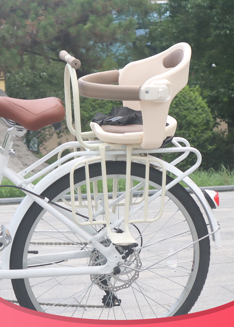 Osagie C21 Retro Bicycle with Child Seat, Vintage Commuter Bike with Baby Seat, Machado Coffee Color 2