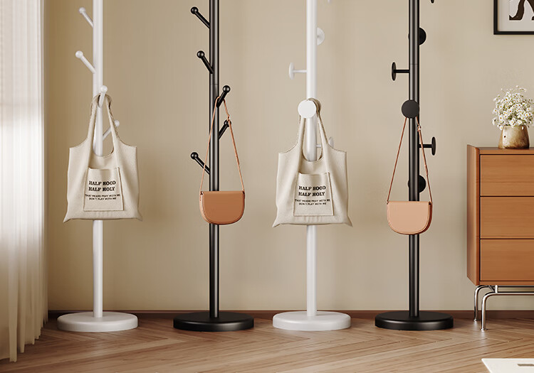 Yicai Nianhua European Style Floor Coat Rack Metal Standing Clothes Hanger Simple Corner Bag Hanger 5065-BK 25