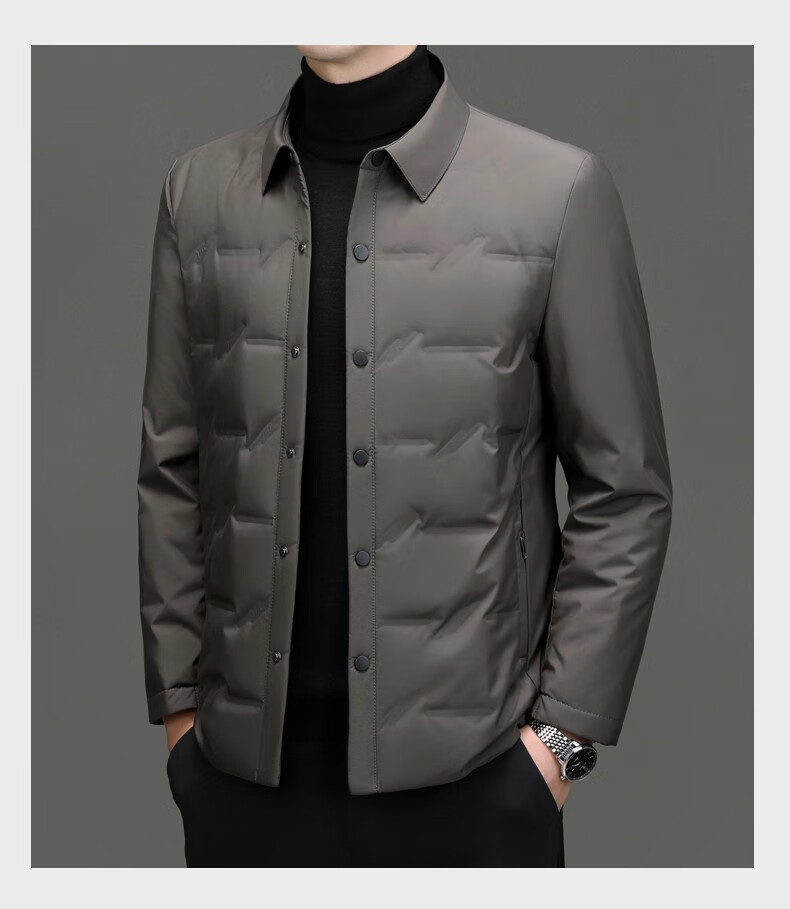 Pierre Cardin Men's Winter Down Jacket Business Lapel Windproof Warm Down Coat Casual Outerwear Dark Blue XL 15
