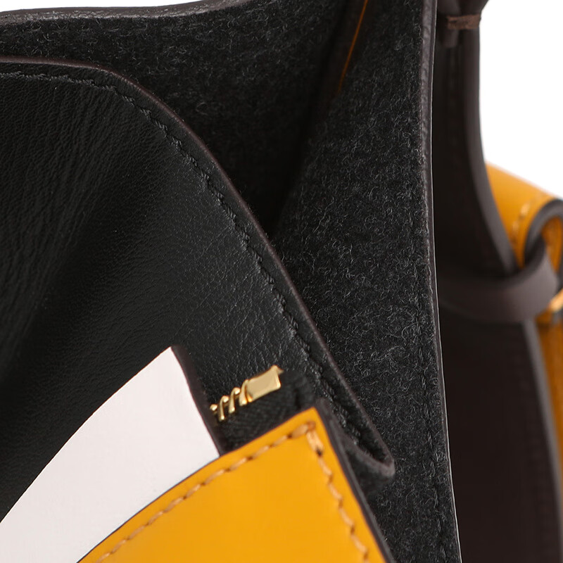 marni 玛尼 女士黄色褐色拼接牛皮单肩斜挎包 scmp0000y0 lv589 z1z95