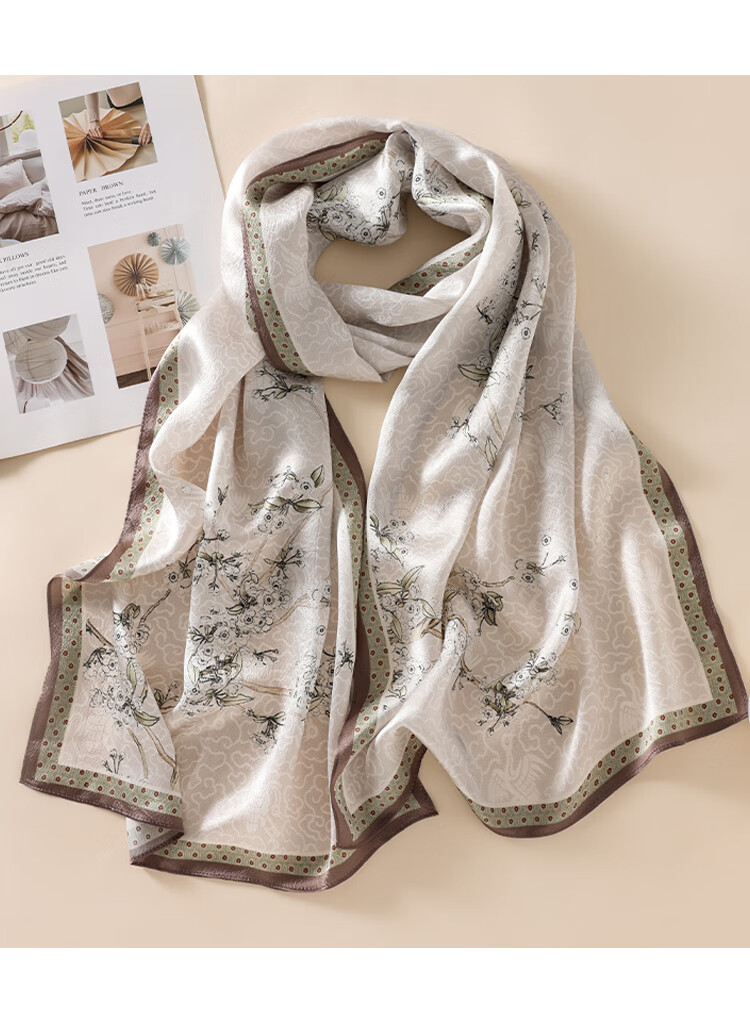 Shanghai Story Women's 100% Mulberry Silk Pearl Satin Long Scarf Shawl Gift Box for Girlfriend Valentine's Birthday Present 6