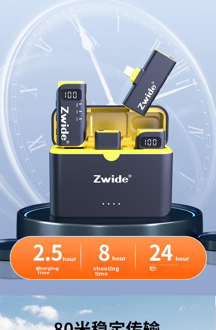 ZWIDE Wireless Lavalier Microphone Android Computer Adapter 10